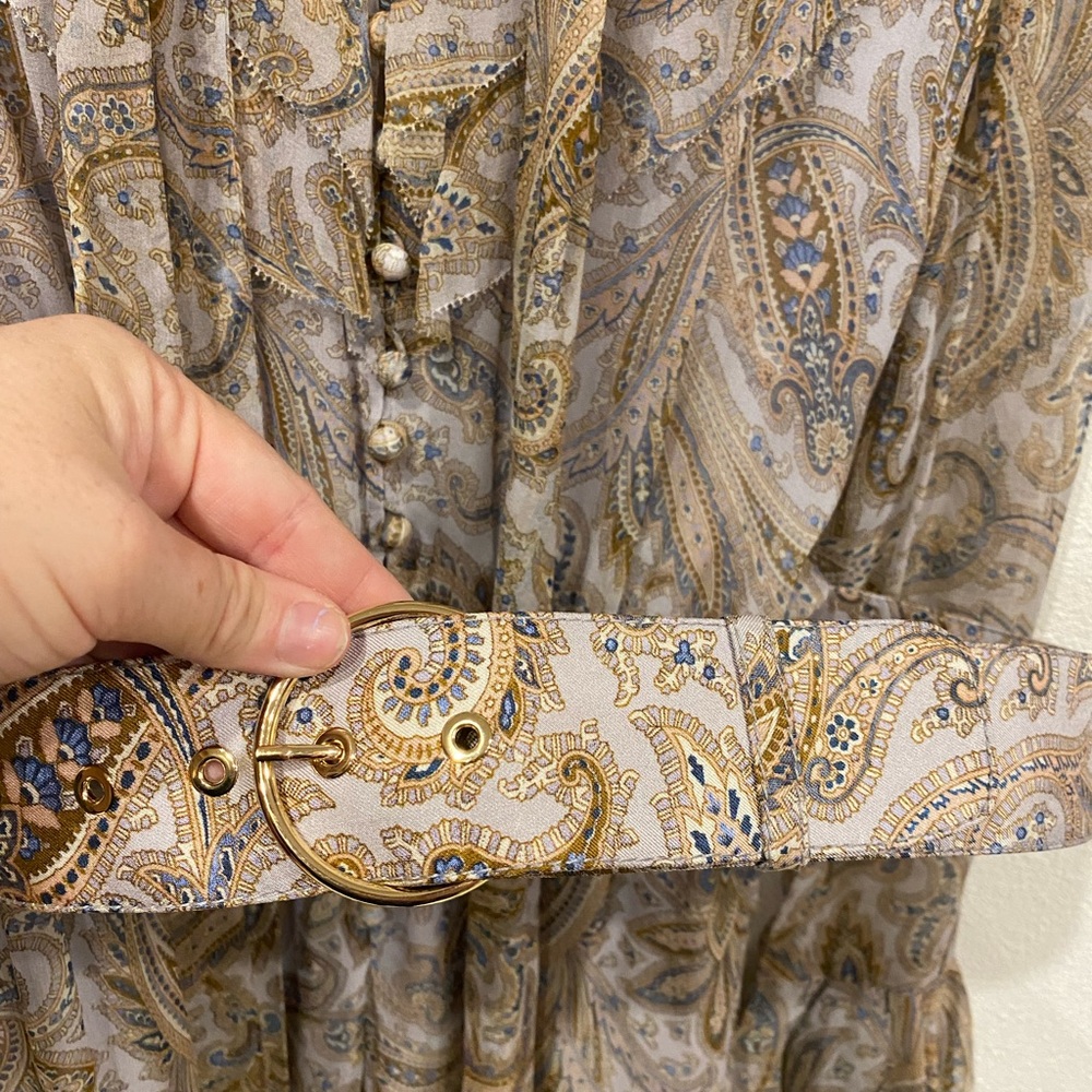 Zimmermann Paisley Print Jumpsuit in Cream and Brown - Picture 3 of 7